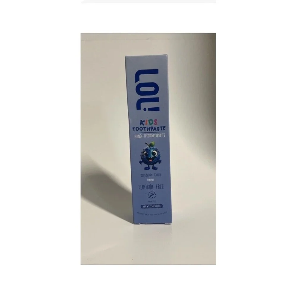 3x LOL! Kids Toothpaste Fluoride Free Nano Hydroxyapatite Blueberry EXP 10/28